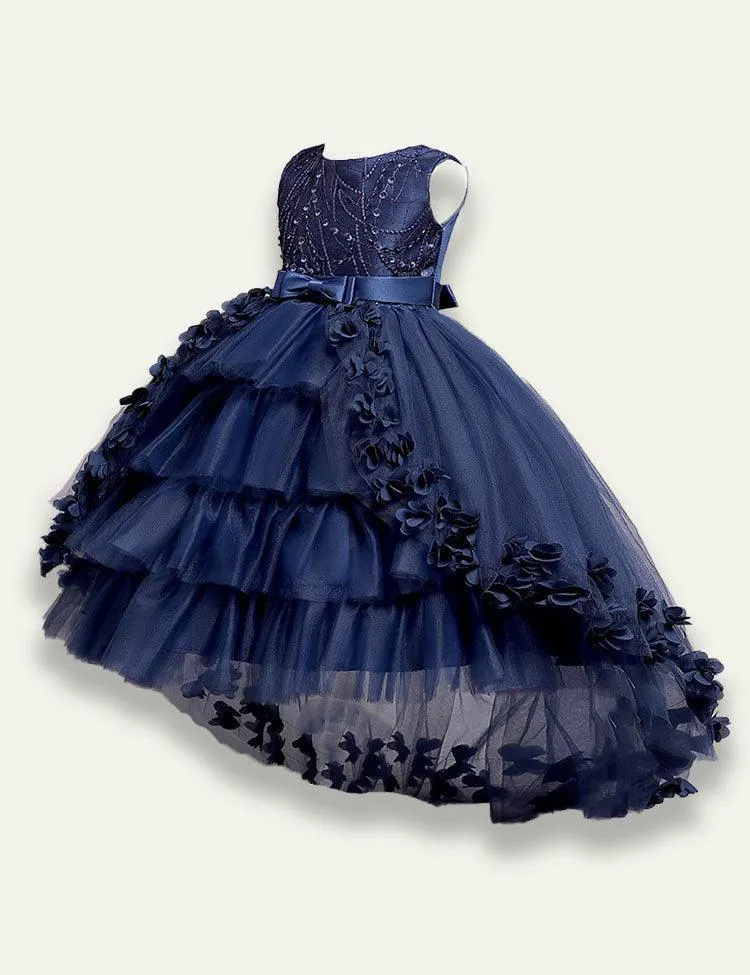 Tail Lace Fluffy Mesh Dress - Image 4