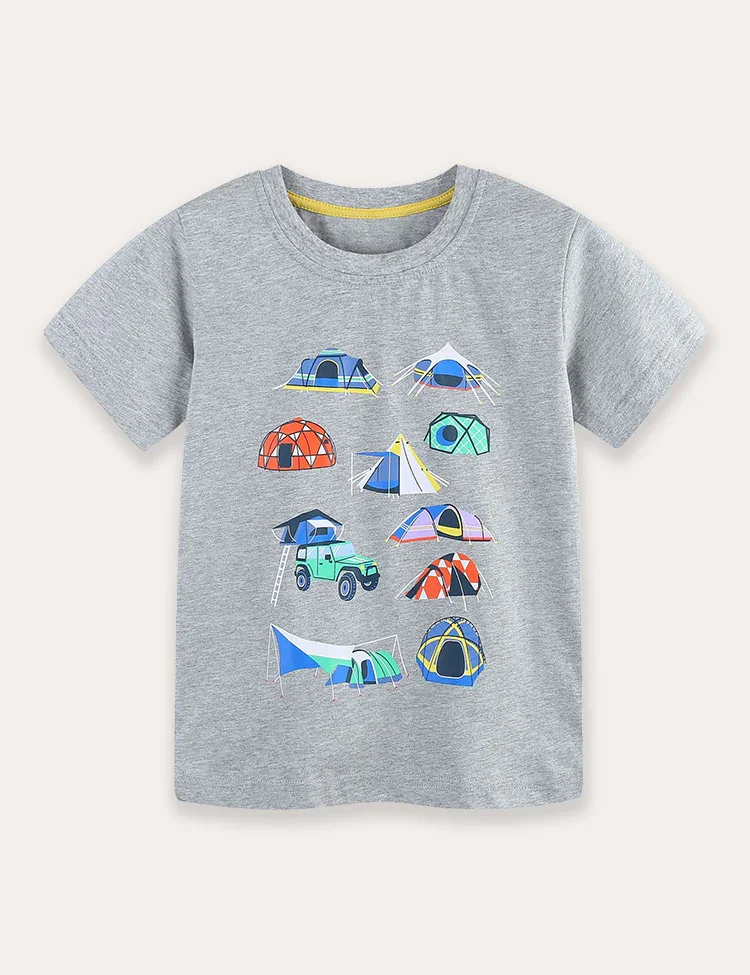 Tent Car Print T-Shirt And Shorts Set - Image 3
