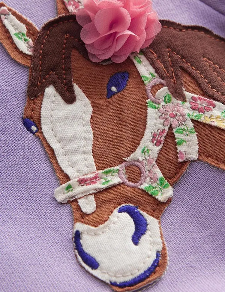Three Horses Appliqué Embroidered Sweatshirt - Image 2