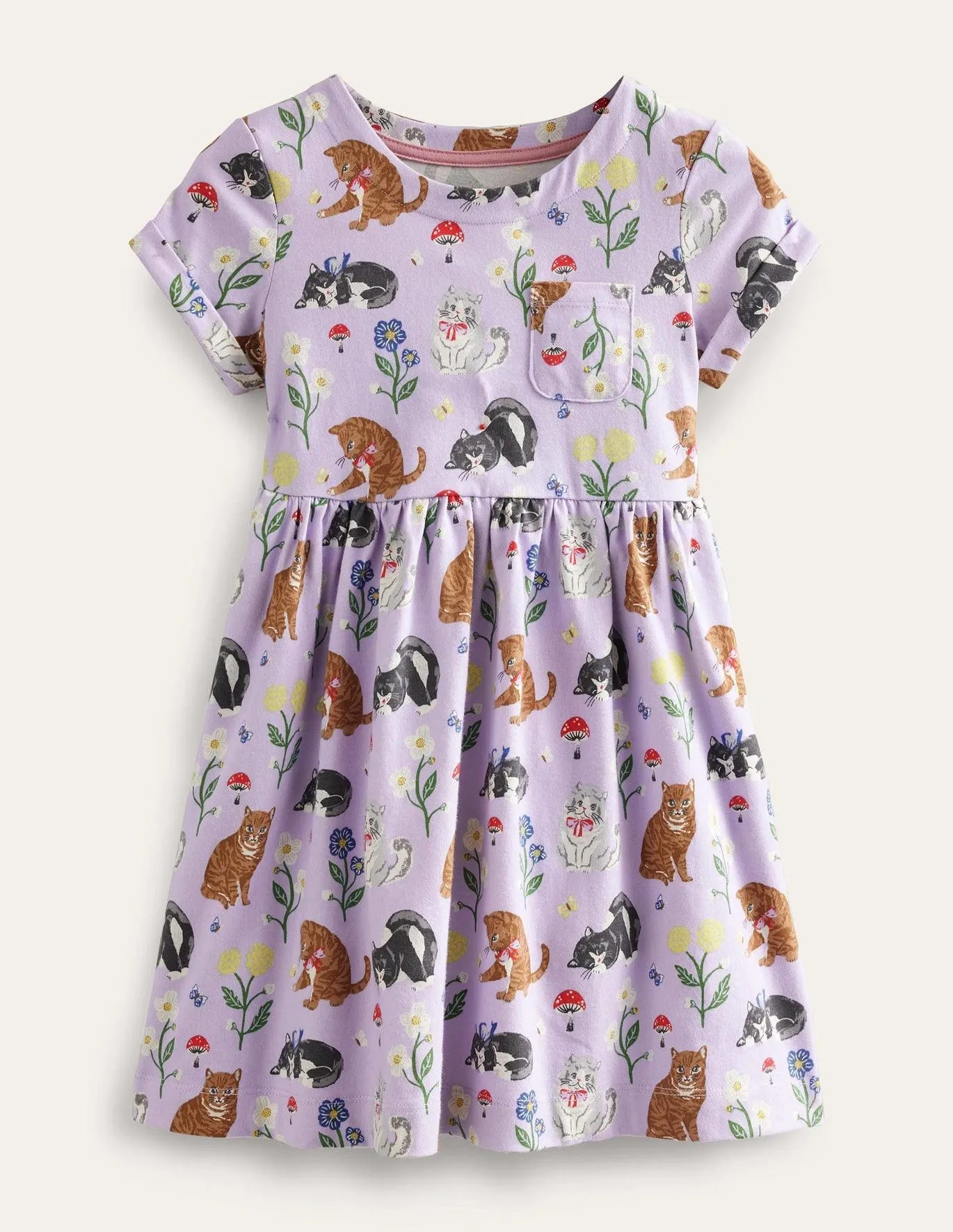 Short-sleeved Fun Jersey Dress - Image 18