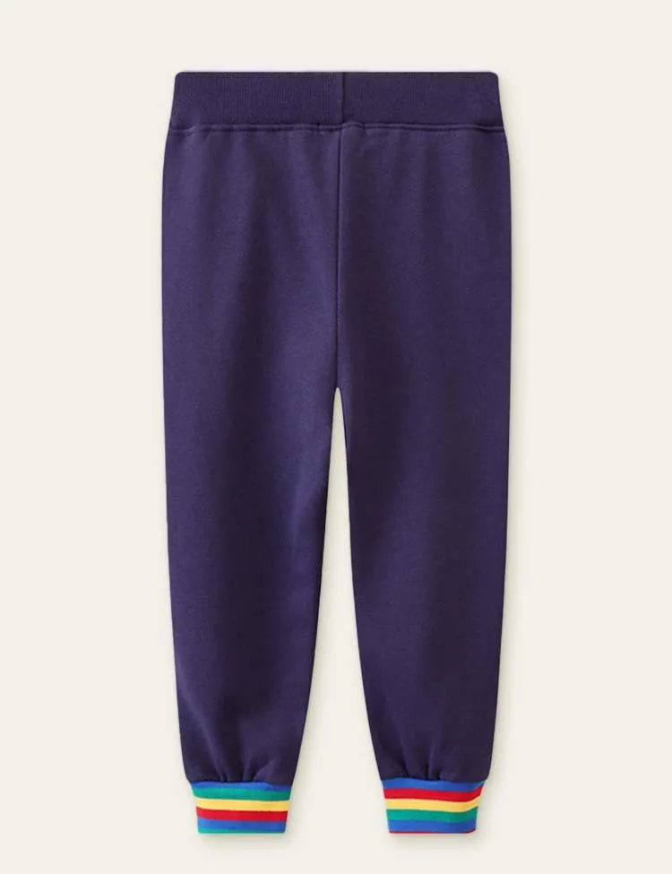 Train Appliqué Rainbow Sweatpants - Image 2