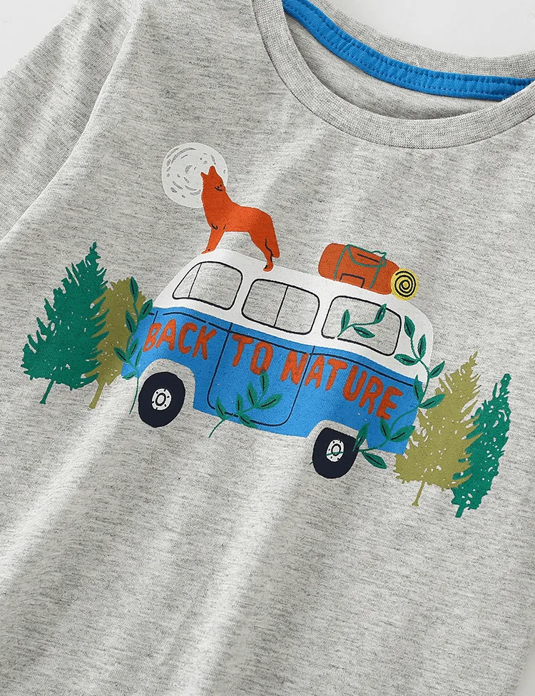 Travel Bus Printed Long-Sleeved T-shirt - Image 3