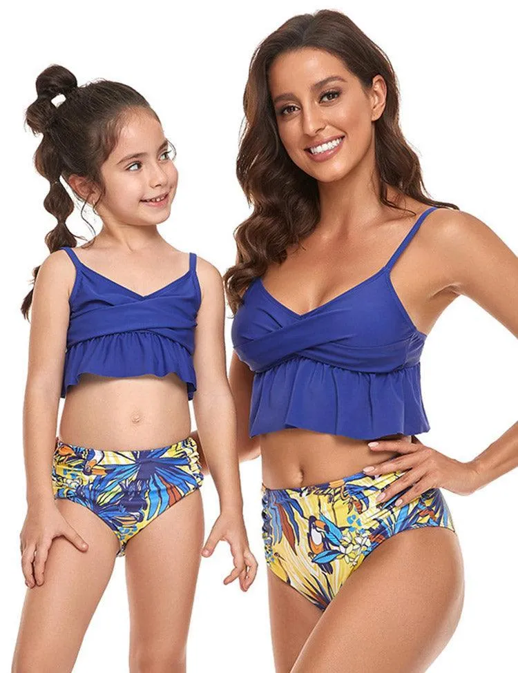 Tropical Parrot Printed Family Matching Swim Suit - Image 2