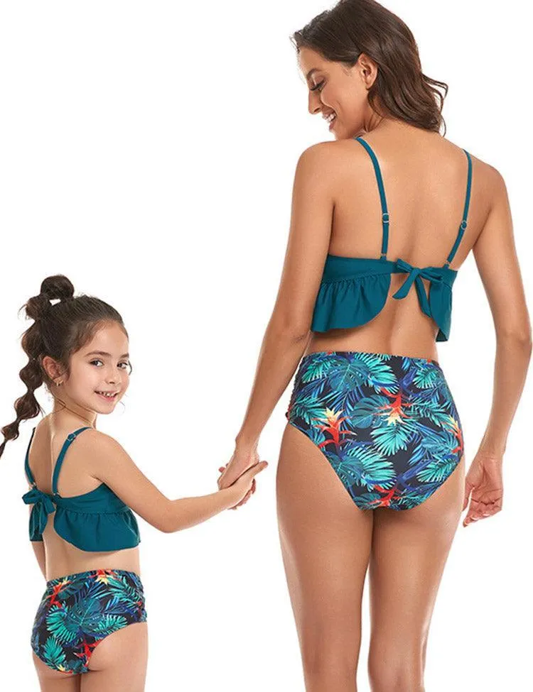 Tropical Parrot Printed Family Matching Swim Suit - Image 3