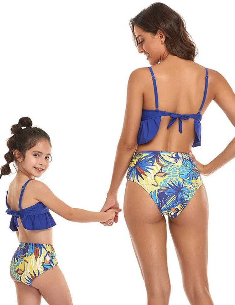 Tropical Parrot Printed Family Matching Swim Suit - Image 4