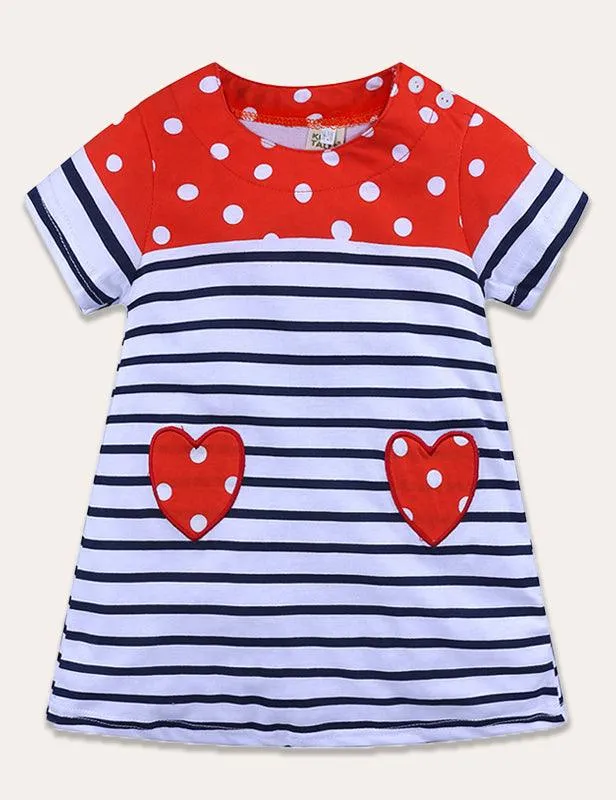 Today Only - Turtle Appliqué Short-Sleeved Striped Dress - Image 12