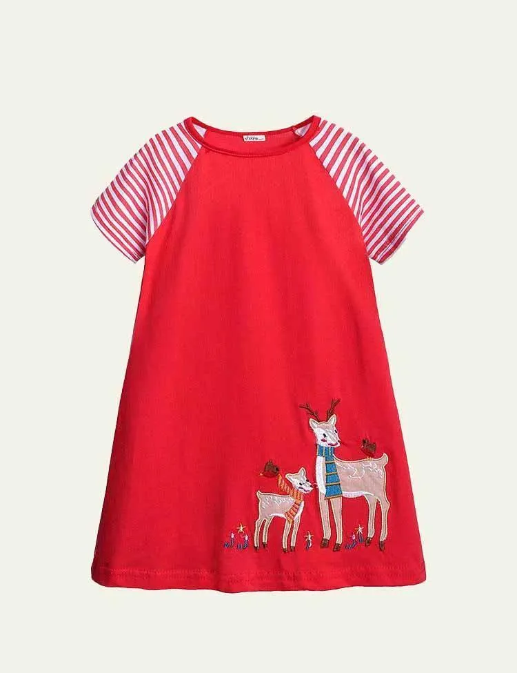 Today Only - Turtle Appliqué Short-Sleeved Striped Dress - Image 13