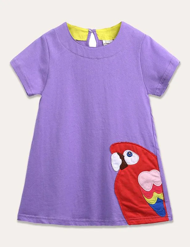 Today Only - Turtle Appliqué Short-Sleeved Striped Dress - Image 8