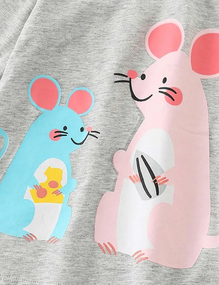 Two Mice Printed Long-Sleeved T-shirt - Image 2