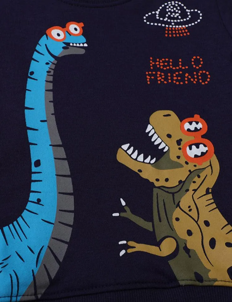 UFO Dinosaur Printed Sweatshirt - Image 2
