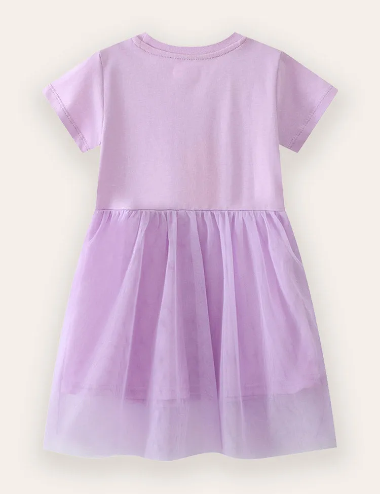 Unicorn Appliqué Cotton Tulle Dress - Image 2