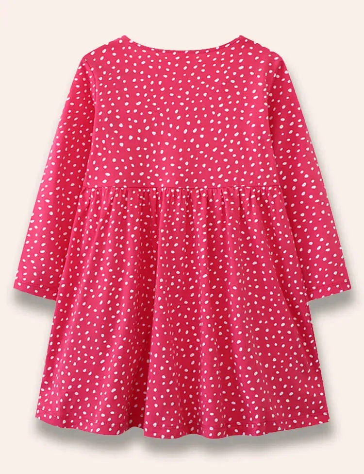 Unicorn Appliqué Dotted Dress - Image 3