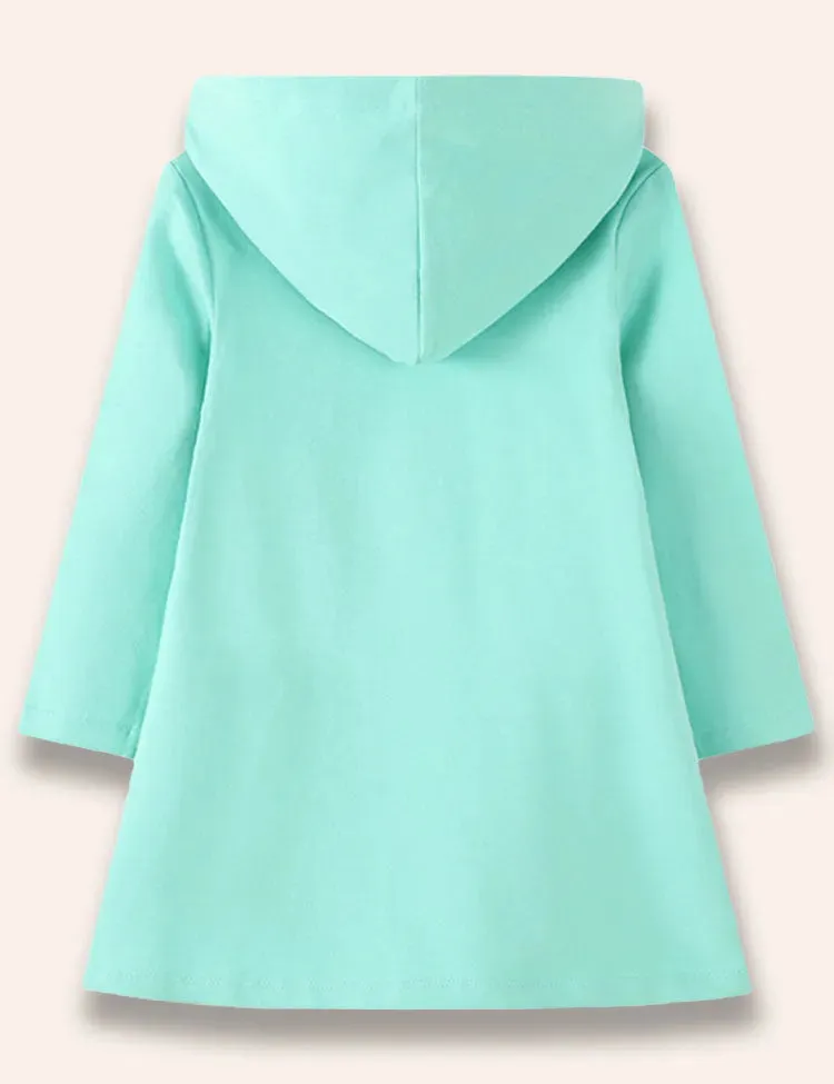 Unicorn Appliqué Hooded Sweatshirt Dress - Image 2