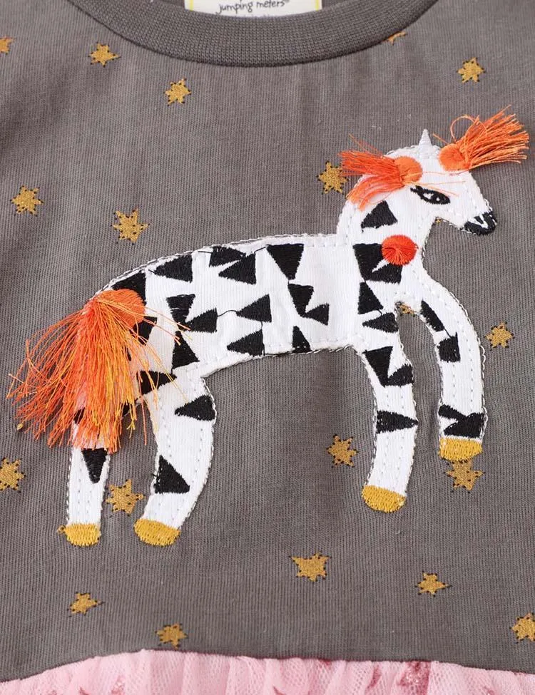 Unicorn Appliqué Long Sleeve Dress - Image 3