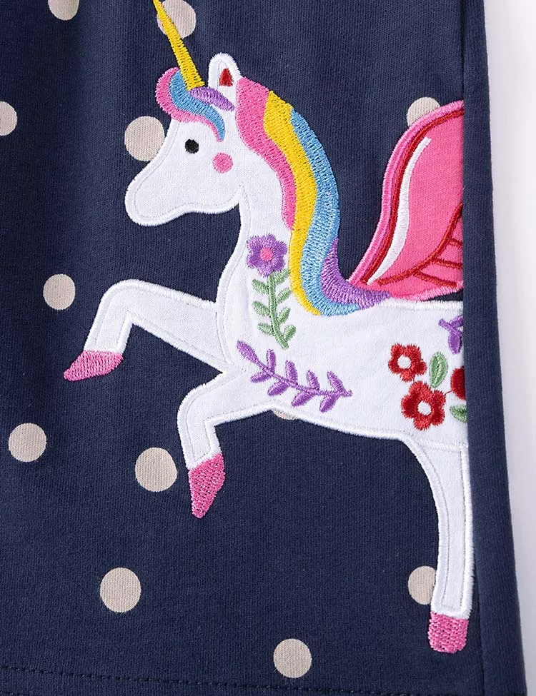 Unicorn Applique Long Sleeve Dress - Image 3