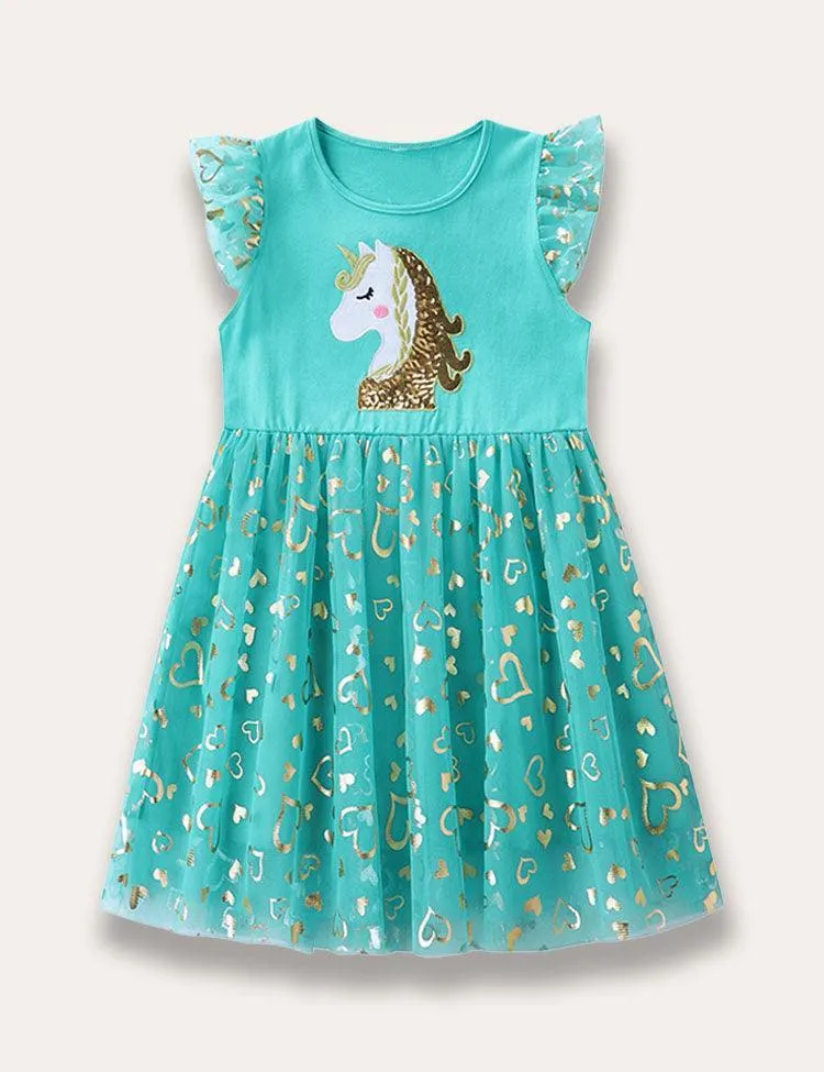 Unicorn Appliqué Tulle Dress - Image 2