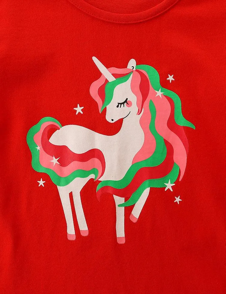 Unicorn Cartoon Printed Long-Sleeved T-shirt - Image 3