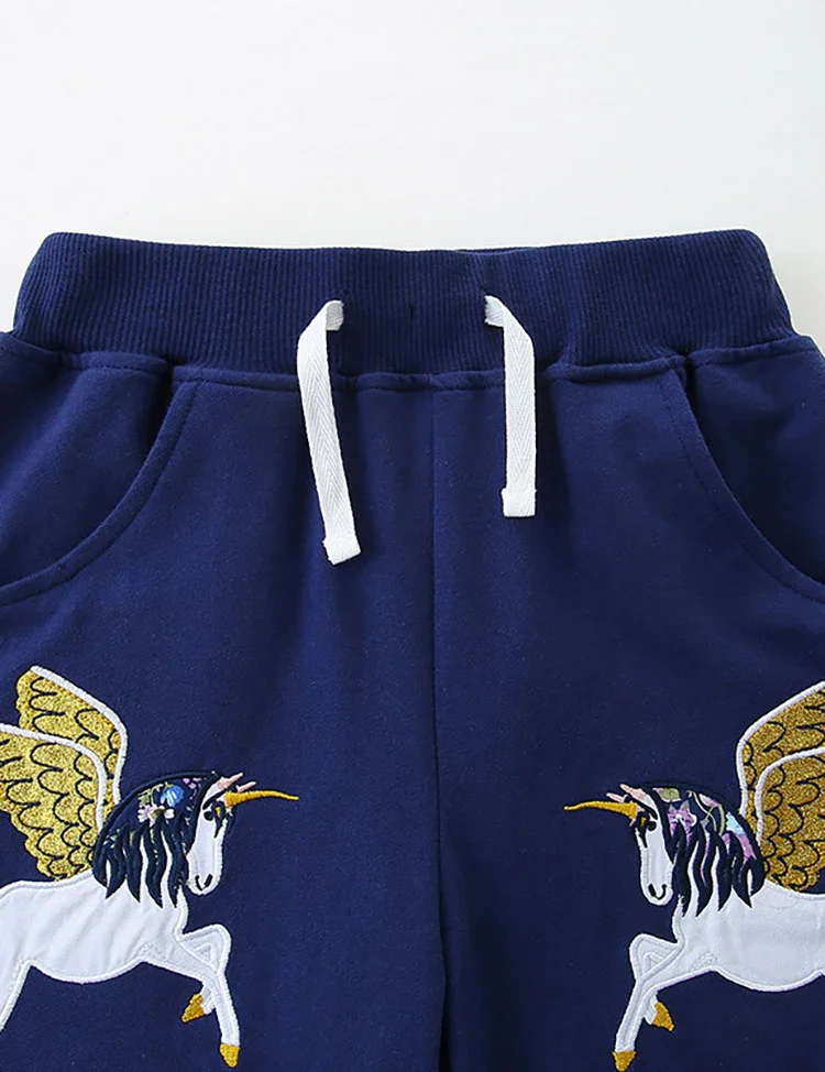 Unicorn Embroidered Cotton Shorts - Image 3