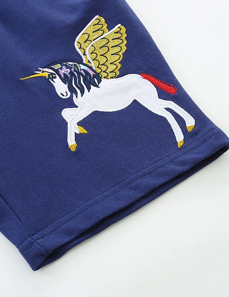 Unicorn Embroidered Cotton Shorts - Image 4