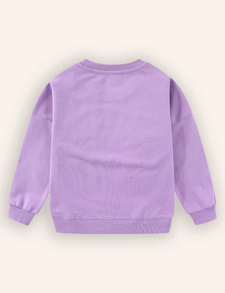 Unicorn Embroidered Long-sleeved Sweatshirt - Image 2