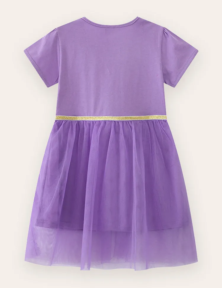 Unicorn Flower Appliqué Tulle Dress - Image 2