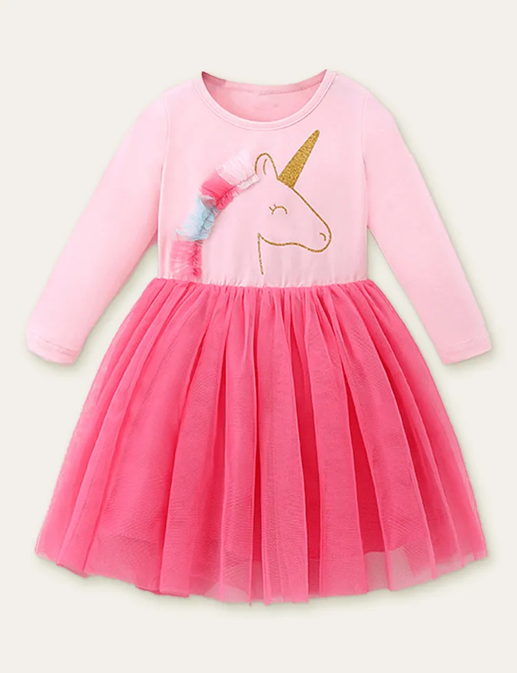 Unicorn Mesh Stitching Dress