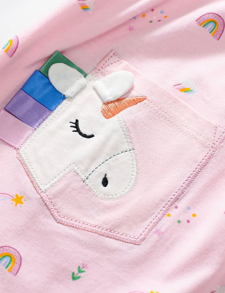 Unicorn Pokect Cotton Dress - Image 4