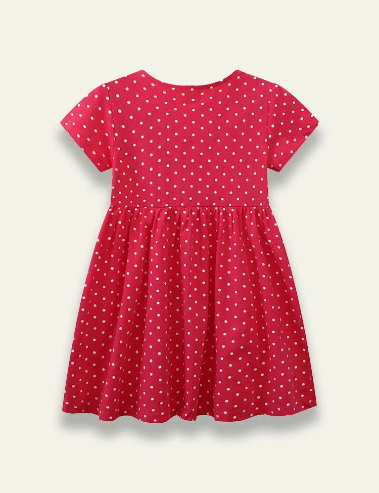 Unicorn Polka Dot Printed Dress - Image 2
