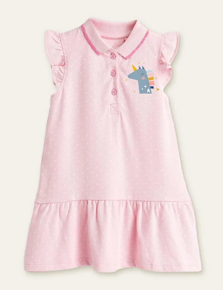Unicorn Polka Dot Printed Dress