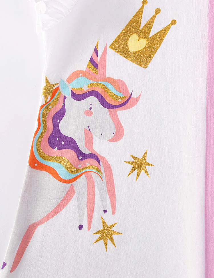 Unicorn Print Fly-sleeved Dress - Image 3