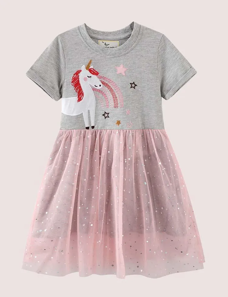 Unicorn Print Tulle Dress - Image 5