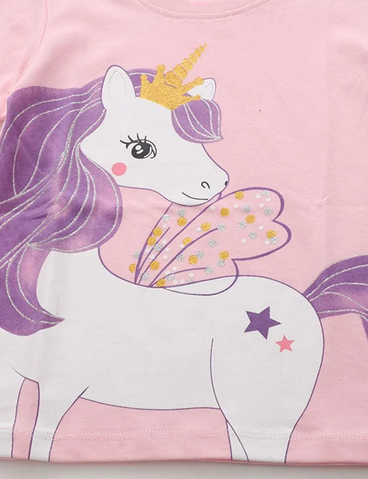 Unicorn Printed Crewneck T-shirt - Image 2