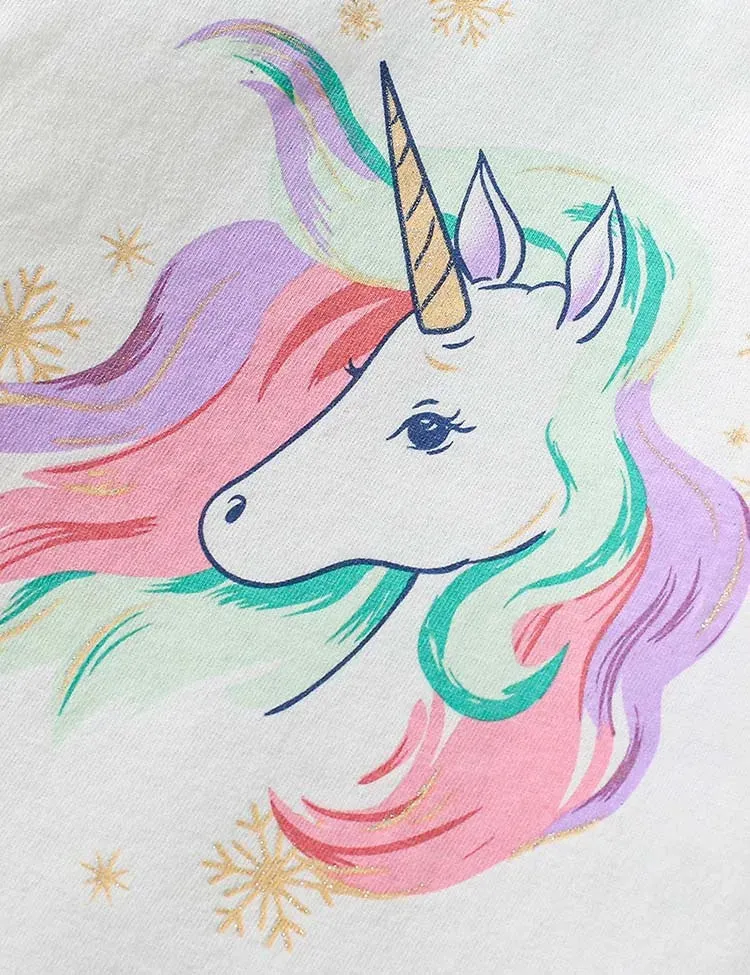 Unicorn Printed Fleece Long Sleeve T-shirt Set - Image 3