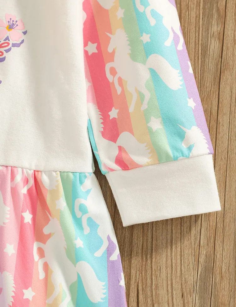 Unicorn Printed Hooded Dress - Image 3