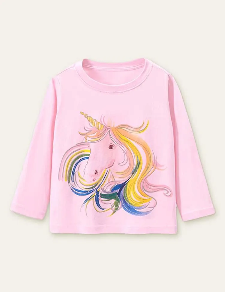 Unicorn Printed Long Sleeve T-shirt