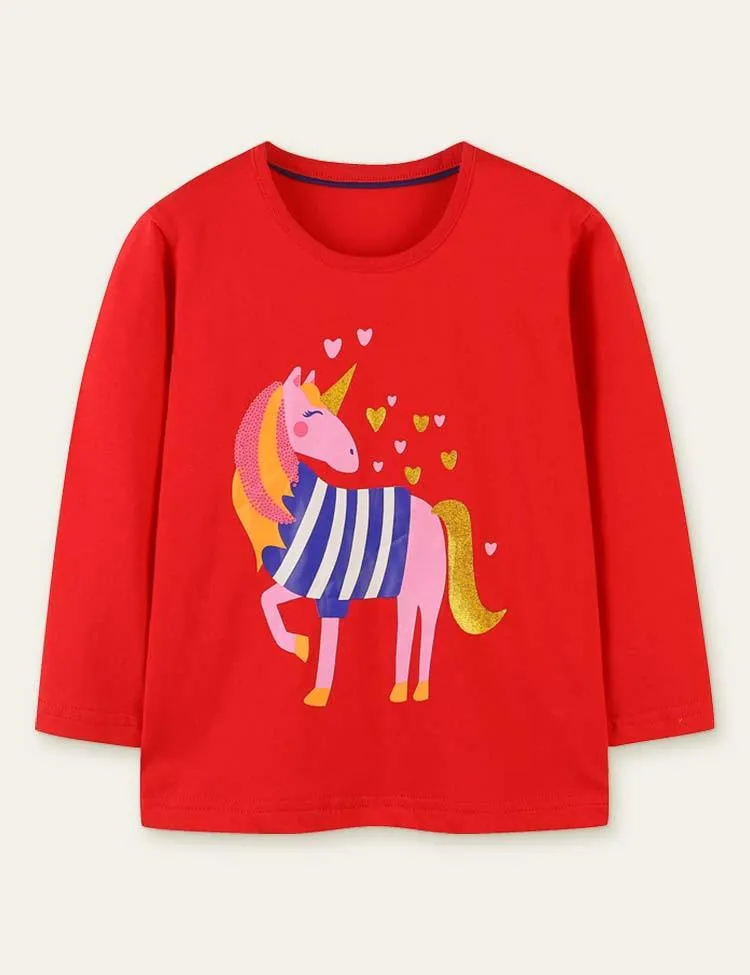 Unicorn Printed Long Sleeve T-shirt