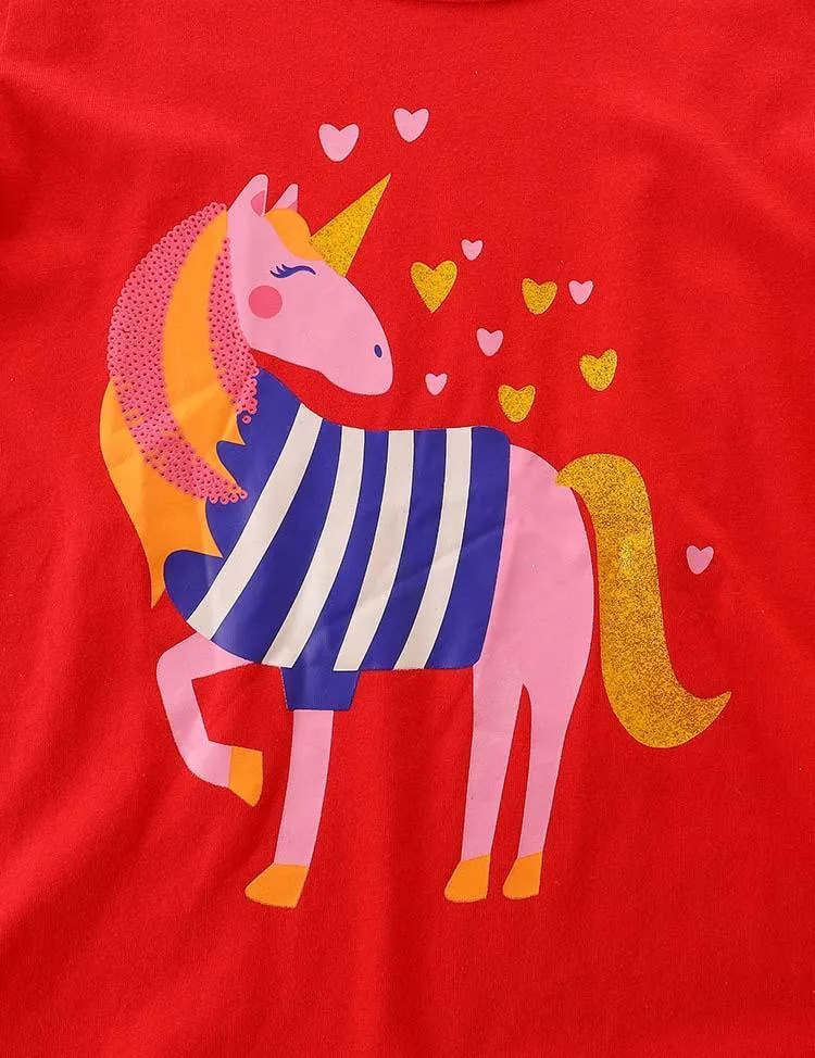 Unicorn Printed Long Sleeve T-shirt - Image 2