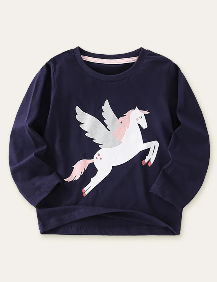 Unicorn Printed Long Sleeve T-shirt - Image 2