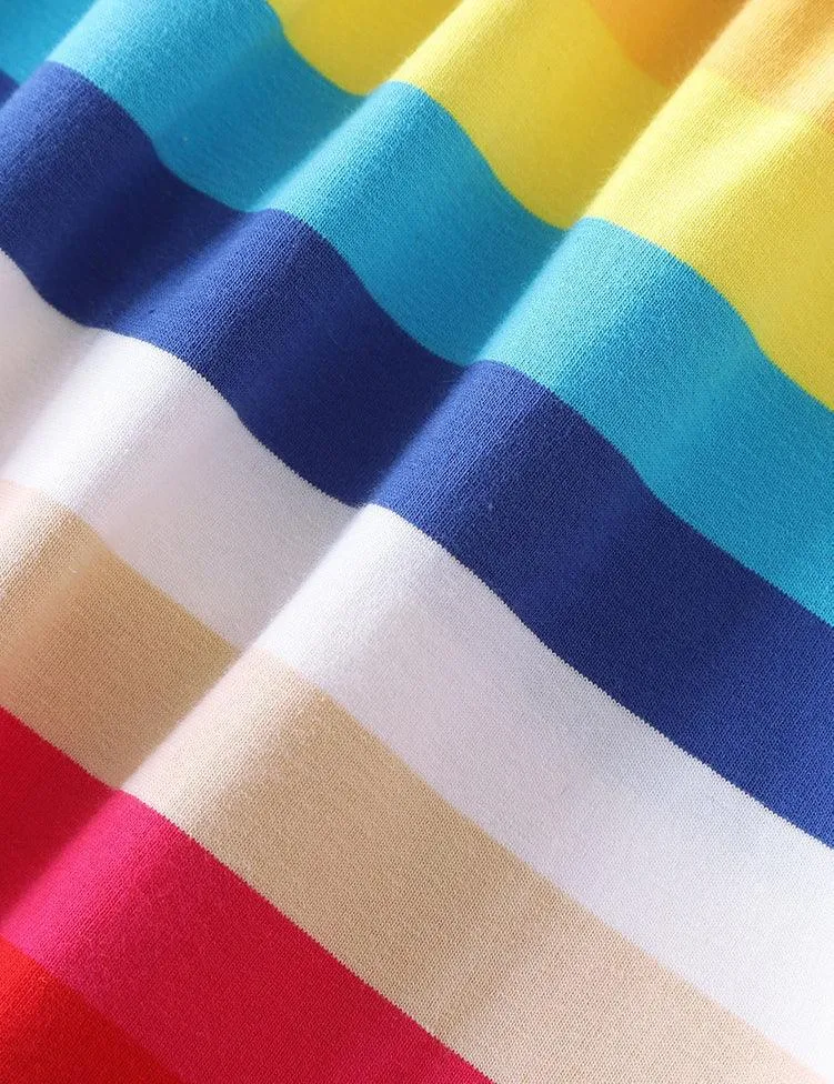 Unicorn Printed Rainbow Striped Dress - Image 4