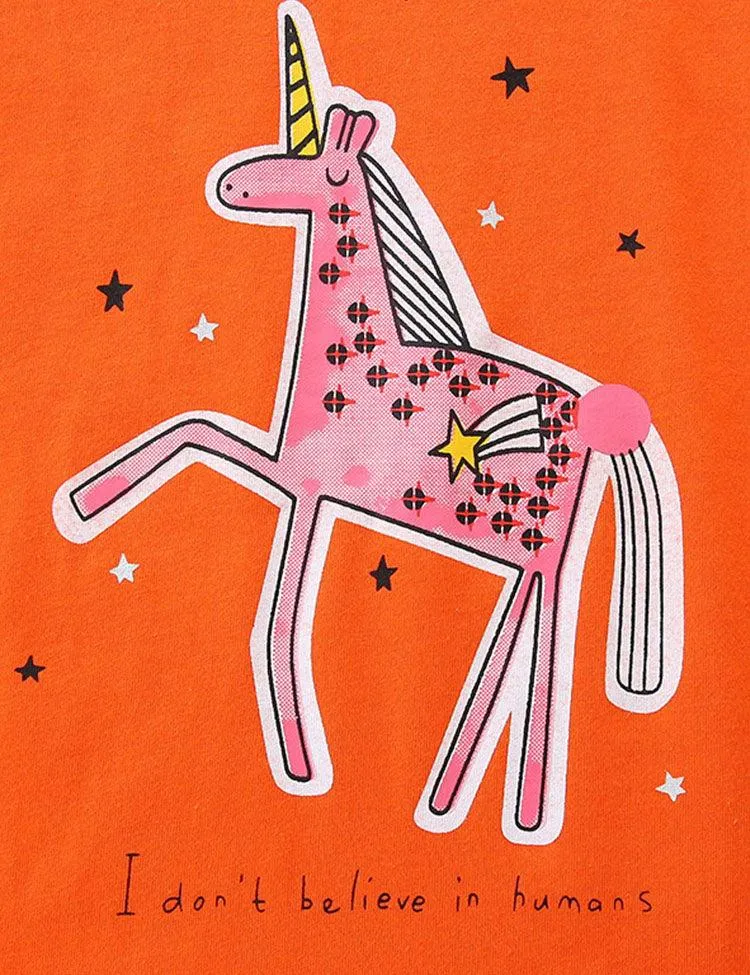 Unicorn Printed Round Neck T-shirt - Image 2