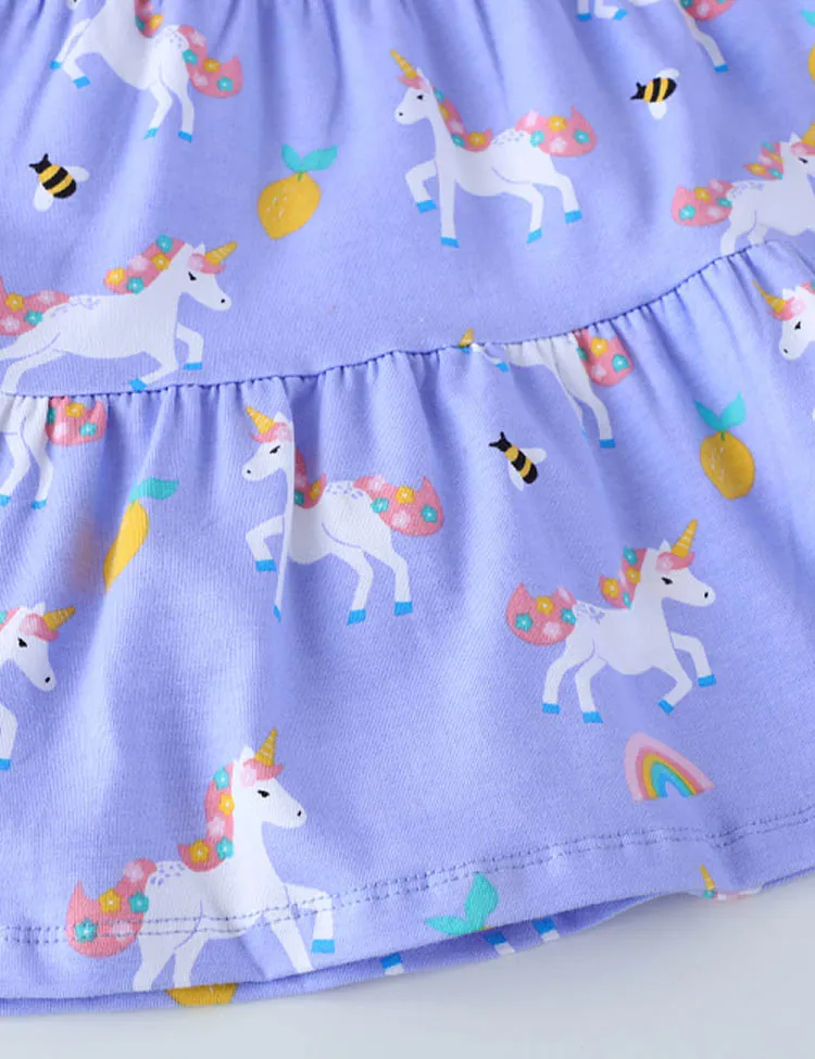 Unicorn Printed Ruffled Dress - Image 2