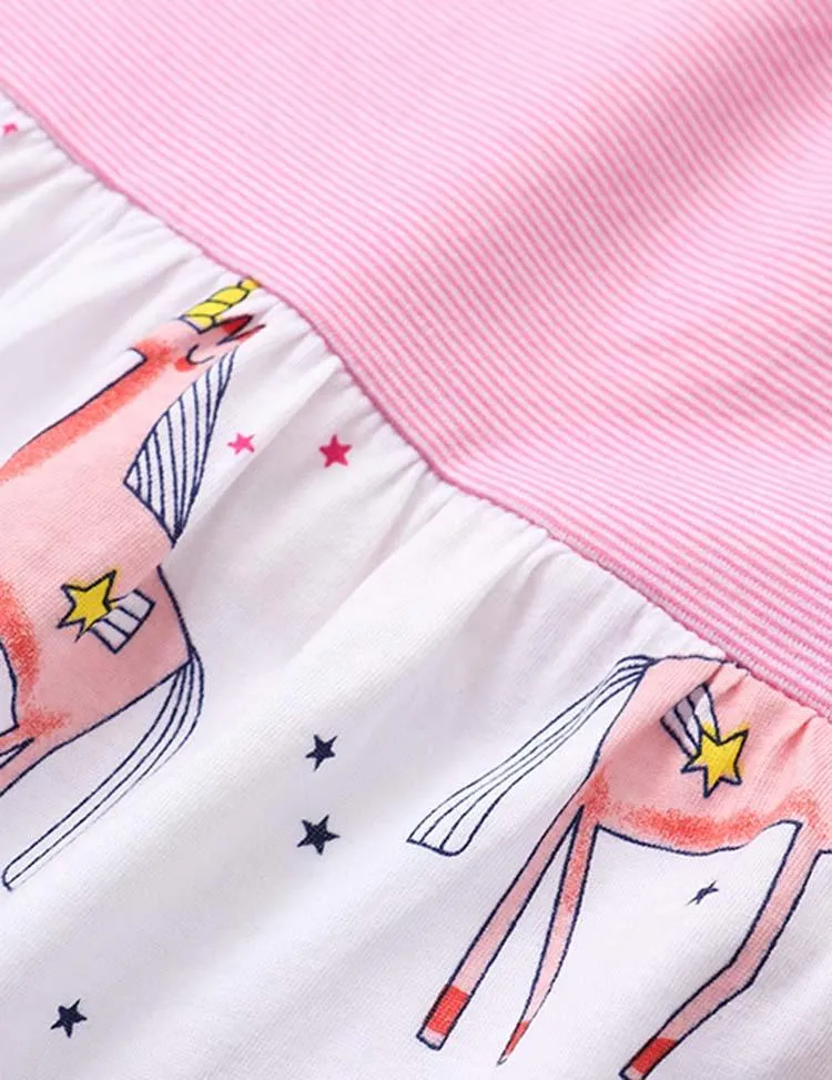 Unicorn Printed Striped Dress - Image 4