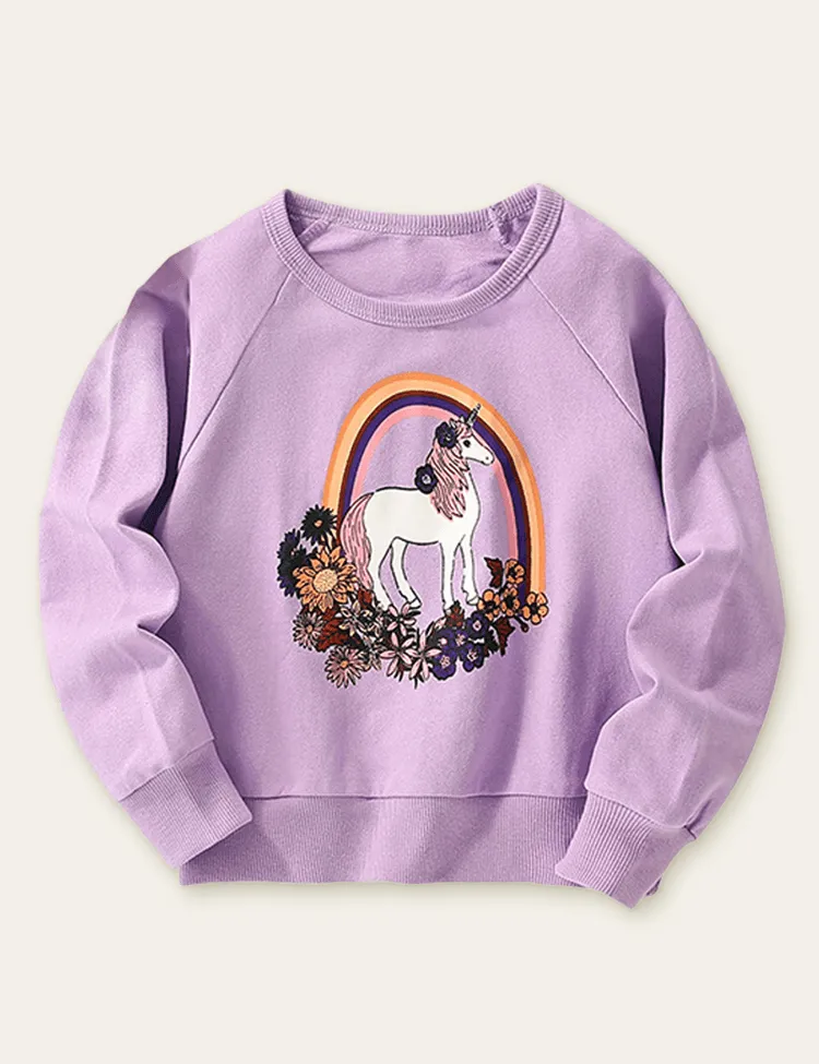 Unicorn Printed Sweatshirt - Image 2