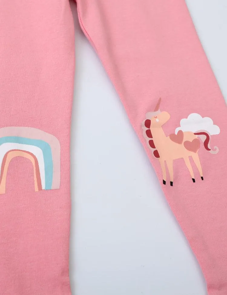 Unicorn Rainbow Printed Leggings - Image 2