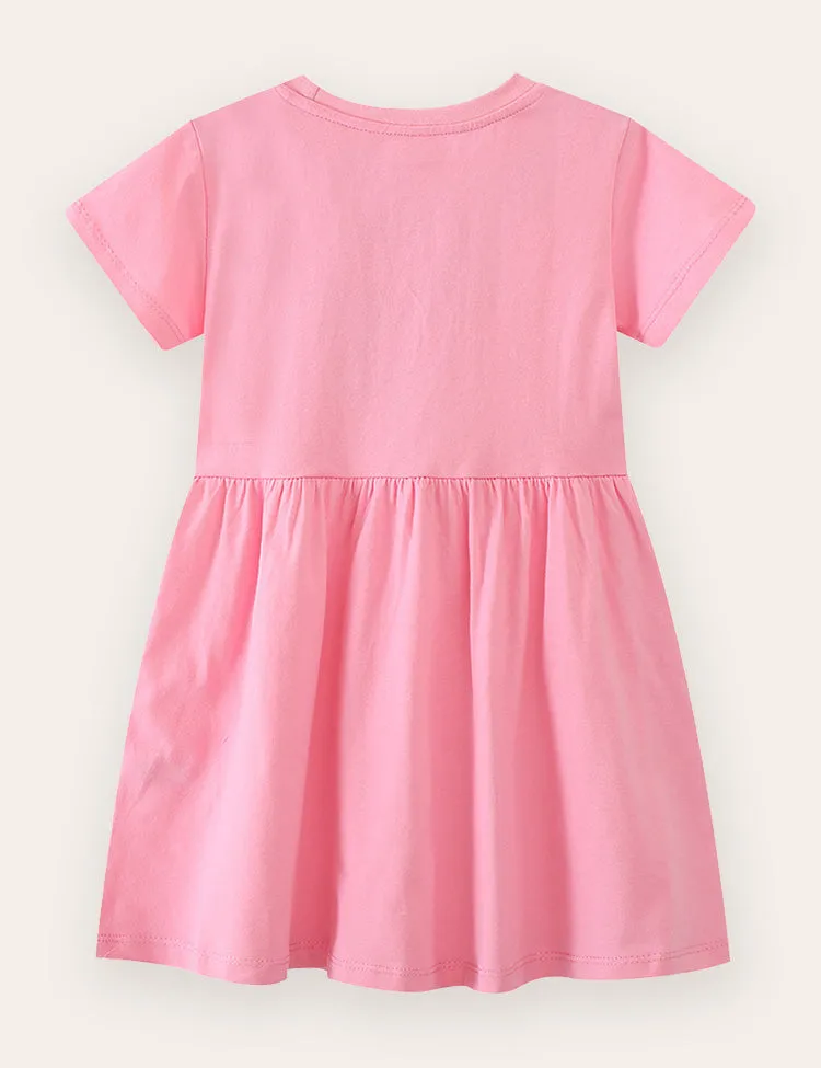 Unicorn Star Embroidered Cotton Dress - Image 2