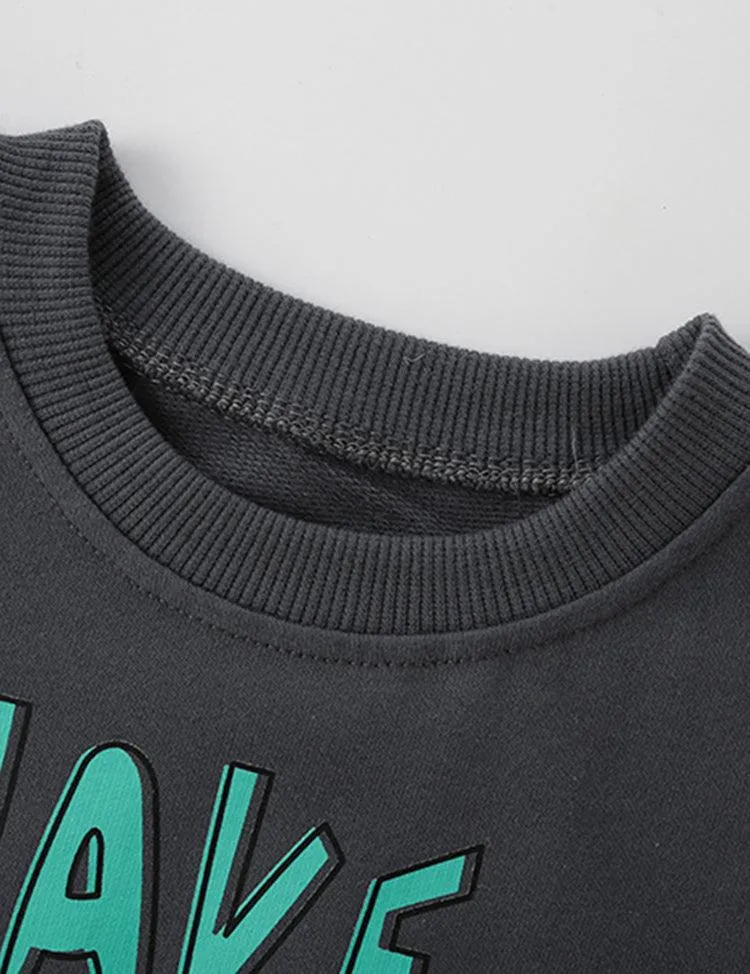 Unisex Cartoon Dinosaur Letter Printed Sweatshirt - Image 3