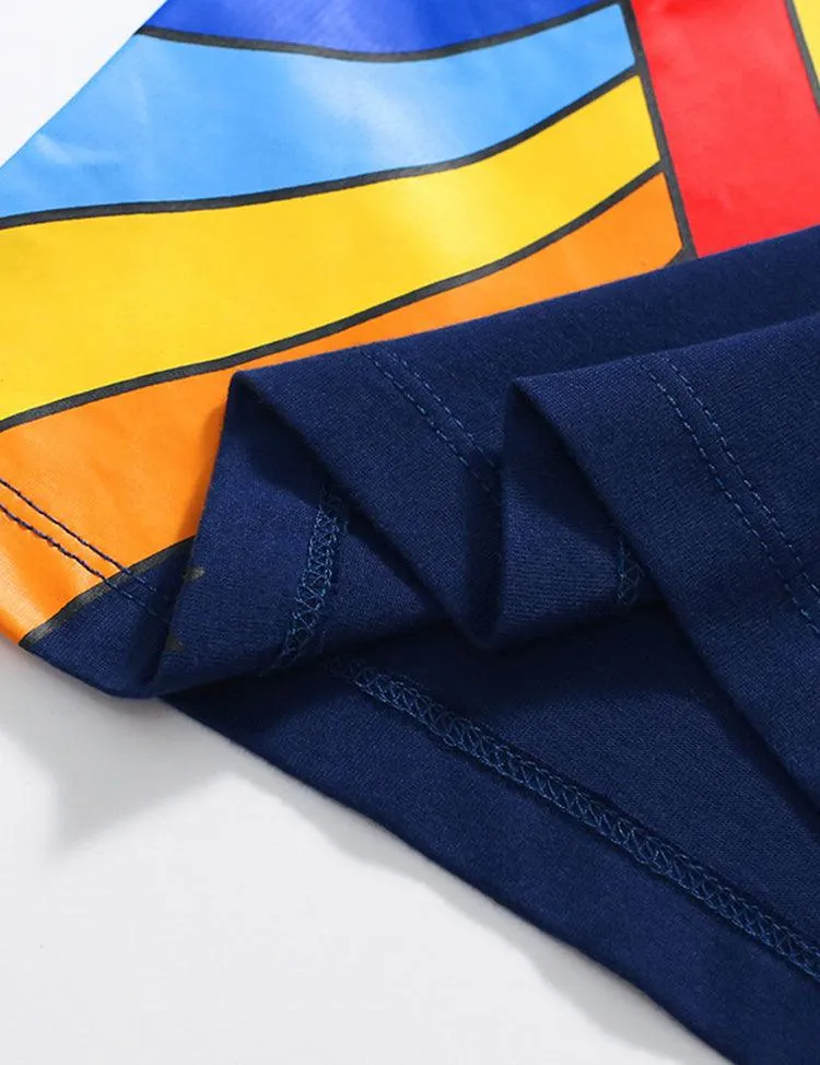 Unisex Rainbow Rocket Printed Long Sleeve T-shirt - Image 3