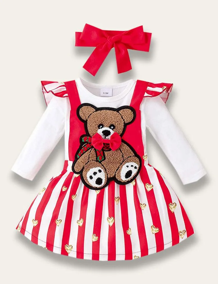 Valentine's Day Bunny Appliqué Two-piece Dress - Image 2