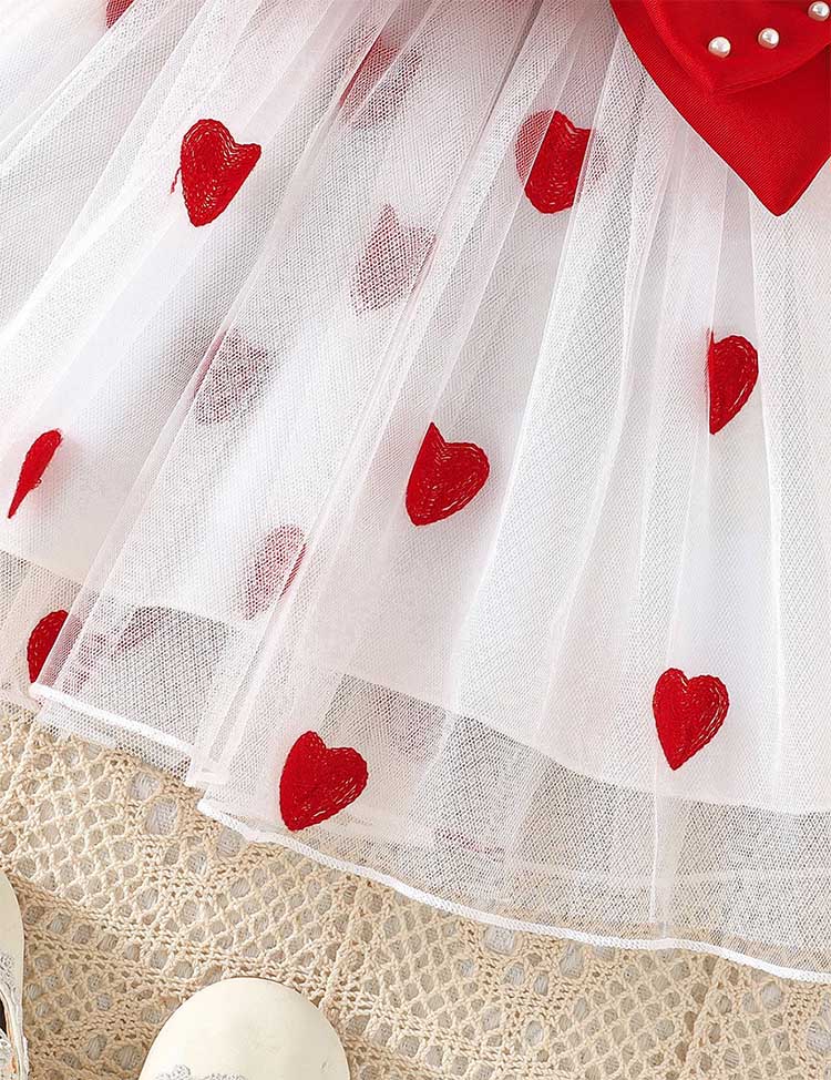 Valentine's Day Bow Heart Tulle Dress - Image 3