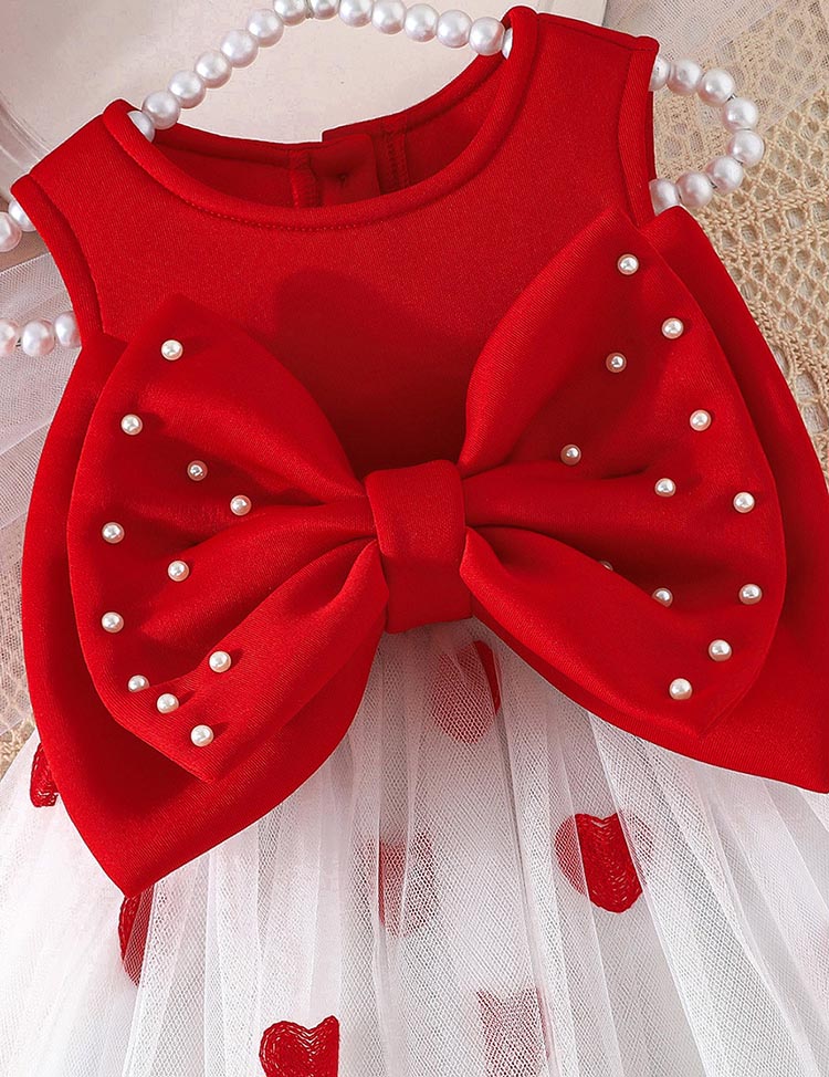 Valentine's Day Bow Heart Tulle Dress - Image 5